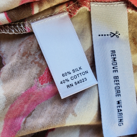 SILK Banana republic floral print mock wrap dress - Picture 9 of 9